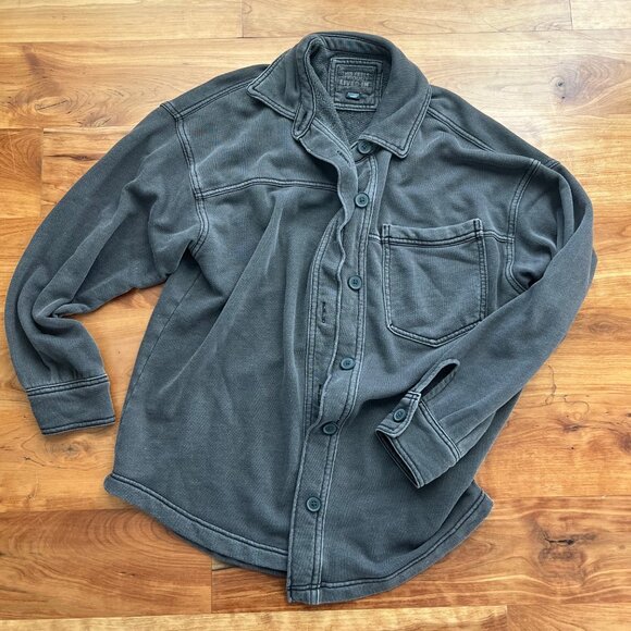 AE Oversized Fleece Shirt Botton Down Shirt - Picture 1 of 4
